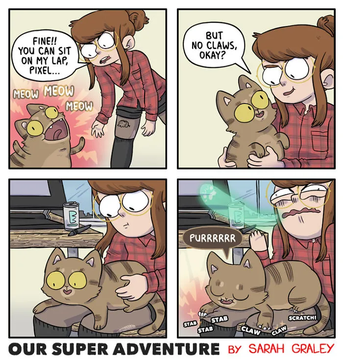 Artist Hilariously Illustrates Everyday Life With Her Fiancé And Their Four Cats, And We Can't Get Enough