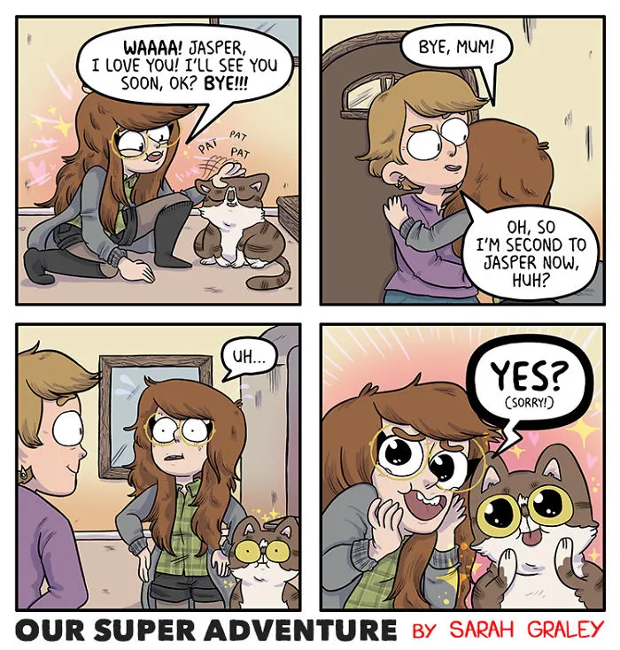 Artist Hilariously Illustrates Everyday Life With Her Fiancé And Their Four Cats, And We Can't Get Enough