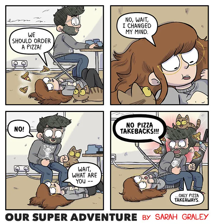 Artist Hilariously Illustrates Everyday Life With Her Fiancé And Their Four Cats, And We Can't Get Enough