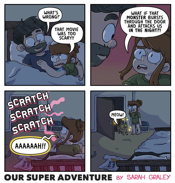 Artist Hilariously Illustrates Everyday Life With Her Fiancé And Their Four Cats, And We Can't Get Enough