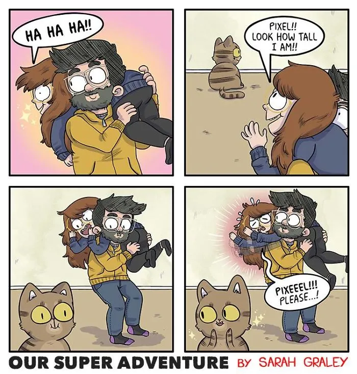 Artist Hilariously Illustrates Everyday Life With Her Fiancé And Their Four Cats, And We Can't Get Enough
