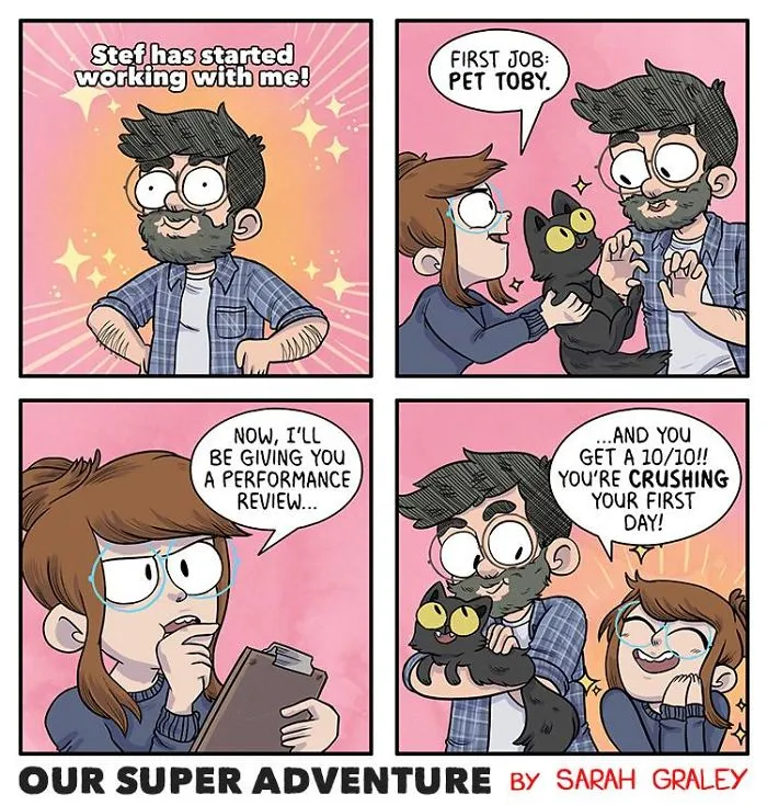 Artist Hilariously Illustrates Everyday Life With Her Fiancé And Their Four Cats, And We Can't Get Enough
