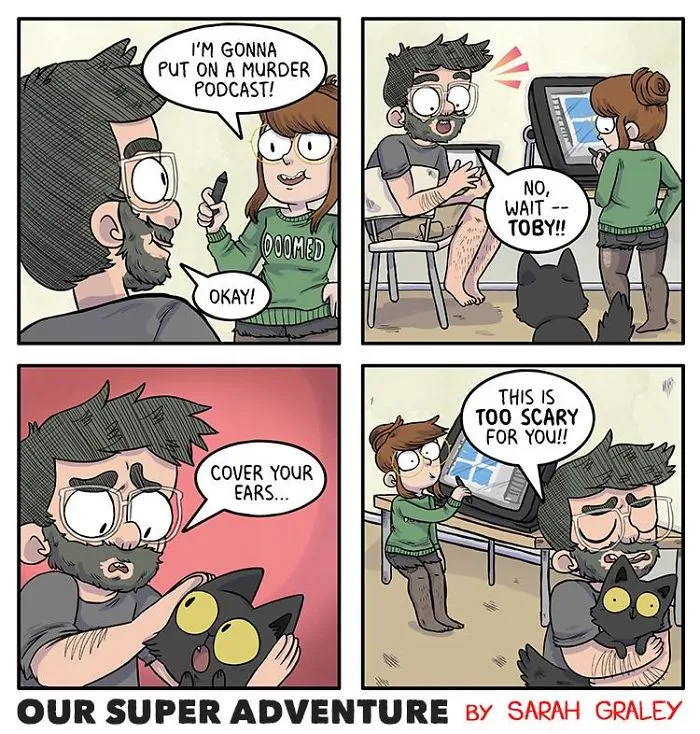 Artist Hilariously Illustrates Everyday Life With Her Fiancé And Their Four Cats, And We Can't Get Enough