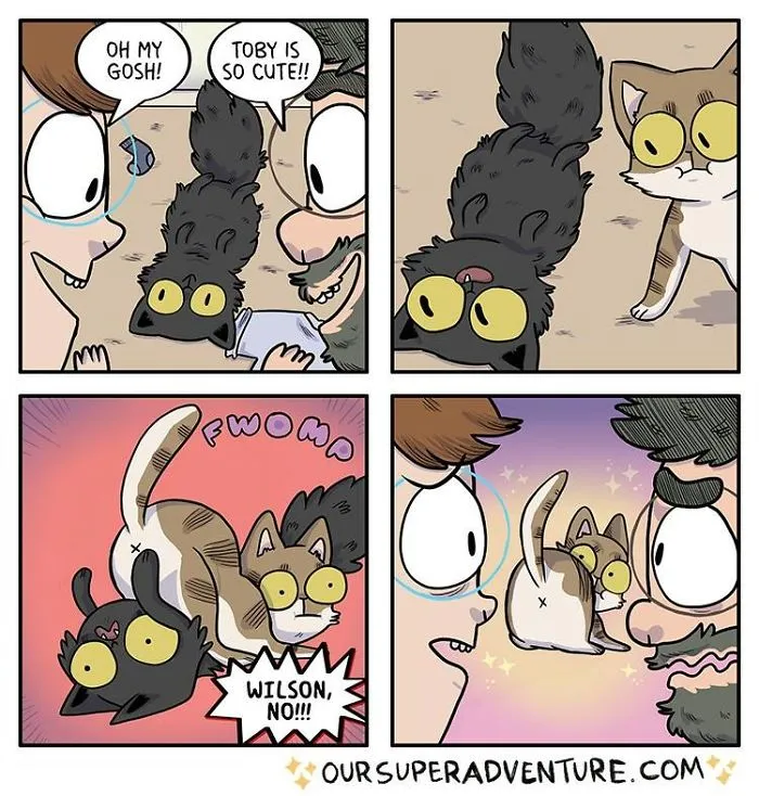 Artist Hilariously Illustrates Everyday Life With Her Fiancé And Their Four Cats, And We Can't Get Enough