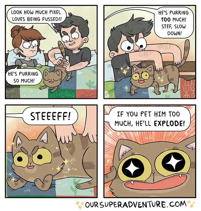 Artist Hilariously Illustrates Everyday Life With Her Fiancé And Their Four Cats, And We Can't Get Enough