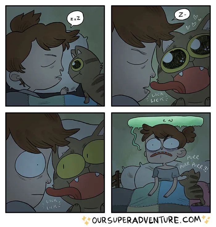 Artist Hilariously Illustrates Everyday Life With Her Fiancé And Their Four Cats, And We Can't Get Enough