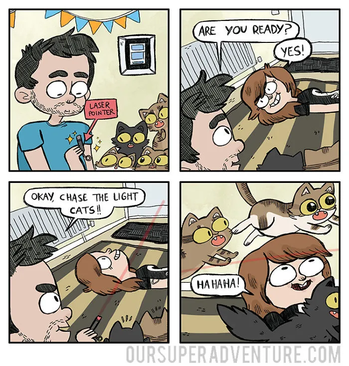 Artist Hilariously Illustrates Everyday Life With Her Fiancé And Their Four Cats, And We Can't Get Enough