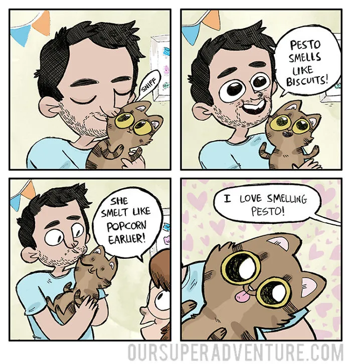 Artist Hilariously Illustrates Everyday Life With Her Fiancé And Their Four Cats, And We Can't Get Enough