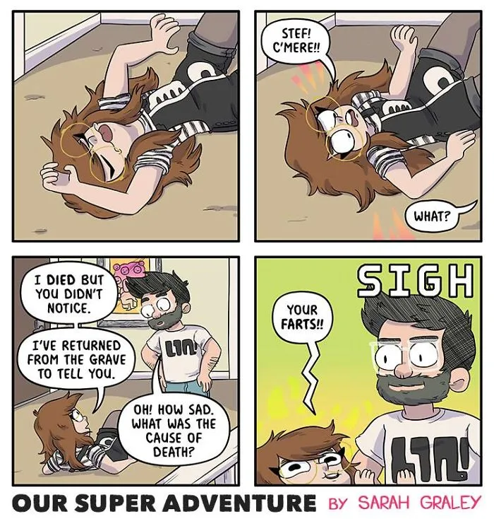 Artist Hilariously Illustrates Everyday Life With Her Fiancé And Their Four Cats, And We Can't Get Enough