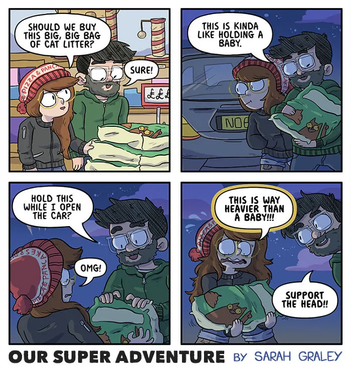 Artist Hilariously Illustrates Everyday Life With Her Fiancé And Their Four Cats, And We Can't Get Enough