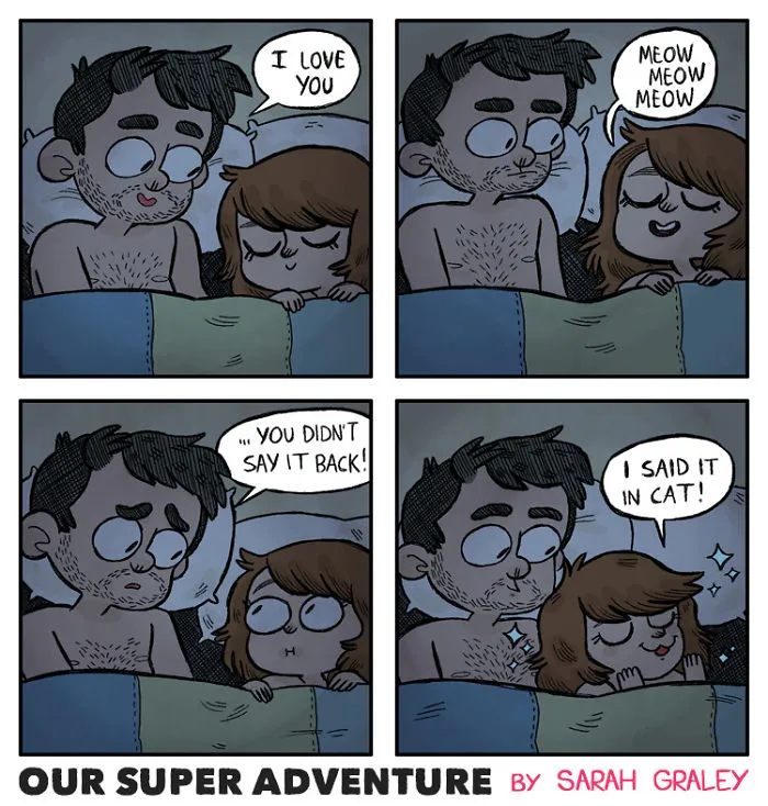 Artist Hilariously Illustrates Everyday Life With Her Fiancé And Their Four Cats, And We Can't Get Enough