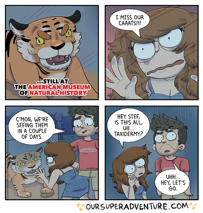 Artist Hilariously Illustrates Everyday Life With Her Fiancé And Their Four Cats, And We Can't Get Enough