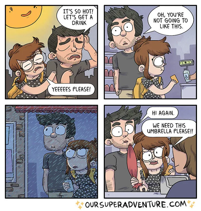 Artist Hilariously Illustrates Everyday Life With Her Fiancé And Their Four Cats, And We Can't Get Enough