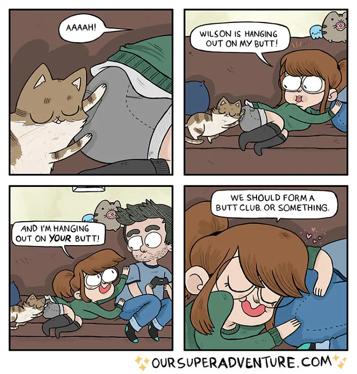 Artist Hilariously Illustrates Everyday Life With Her Fiancé And Their Four Cats, And We Can't Get Enough