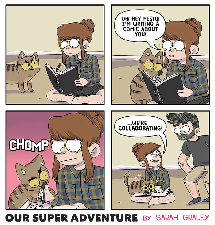 Artist Hilariously Illustrates Everyday Life With Her Fiancé And Their Four Cats, And We Can't Get Enough