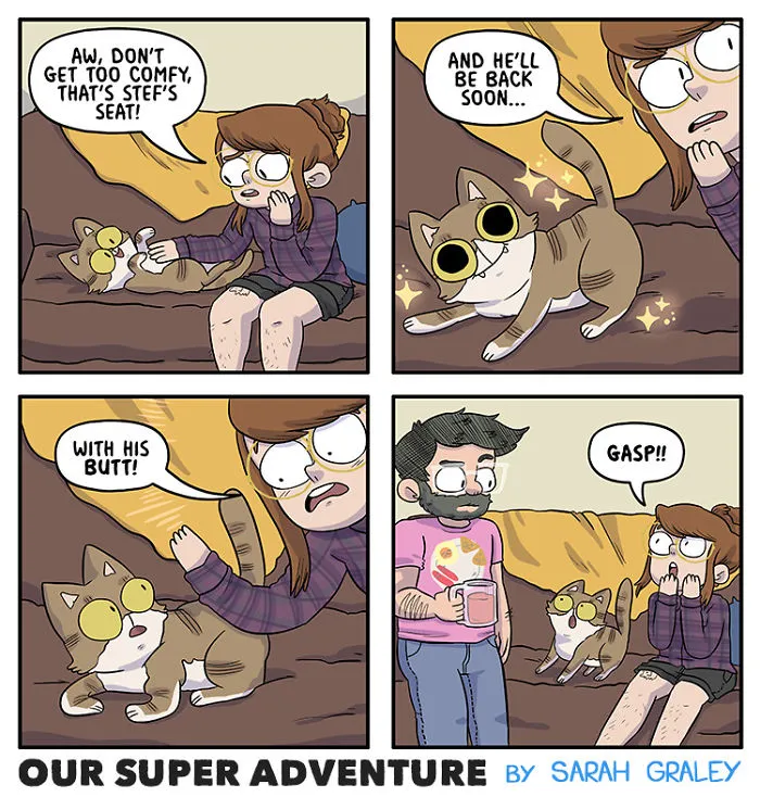 Artist Hilariously Illustrates Everyday Life With Her Fiancé And Their Four Cats, And We Can't Get Enough