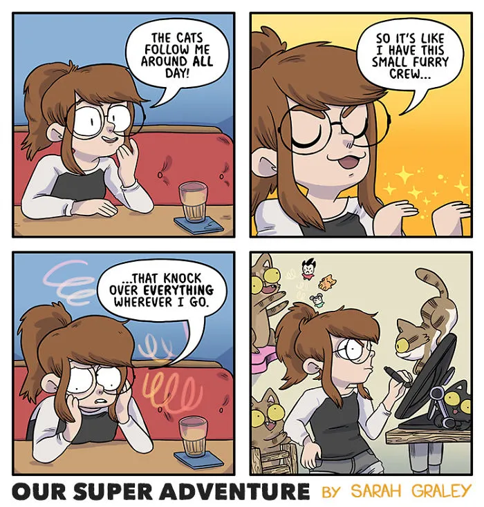 Artist Hilariously Illustrates Everyday Life With Her Fiancé And Their Four Cats, And We Can't Get Enough