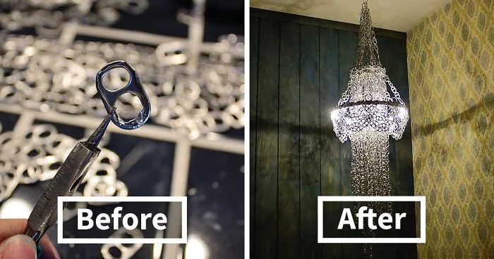 I Made A Chandelier From Hundreds Of Soda Can Tabs