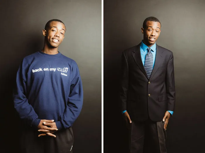 15+ Hombres antes y después de ser vestidos elegantemente para entrevistas de trabajo