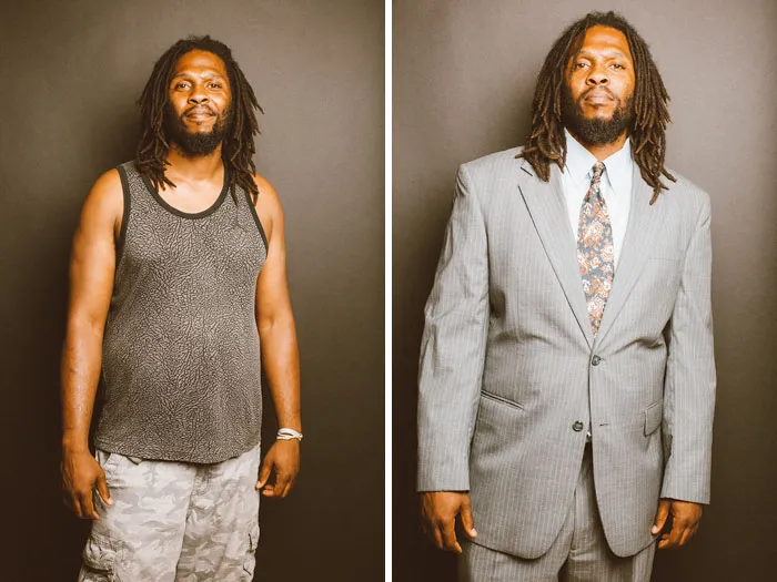 15+ Hombres antes y después de ser vestidos elegantemente para entrevistas de trabajo