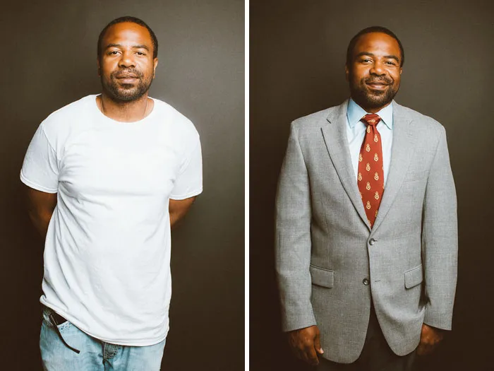 15+ Hombres antes y después de ser vestidos elegantemente para entrevistas de trabajo