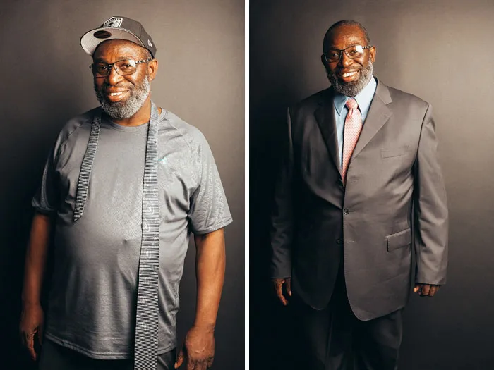 15+ Hombres antes y después de ser vestidos elegantemente para entrevistas de trabajo