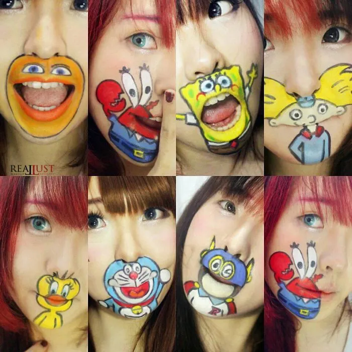 I've Painted My Mouth Into Various Childhood Character! And The Result Will Remind You About Your Beautiful Childhood Memories