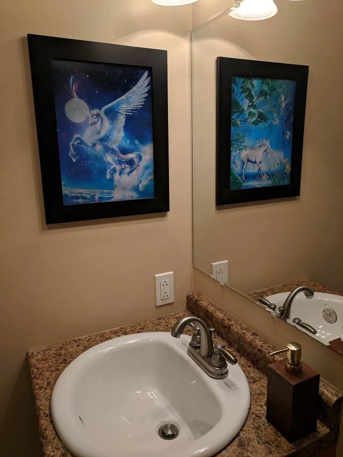 El pegaso se convierte en unicornio en el reflejo del espejo