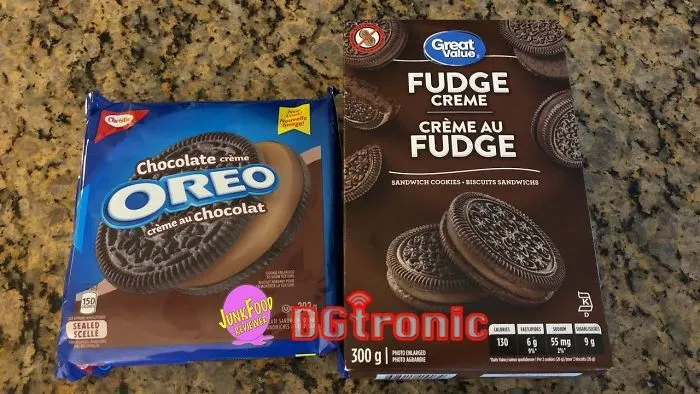 Versus : Chocolate Creme Oreo Vs Great Value Fudge Creme Sandwich Cookies