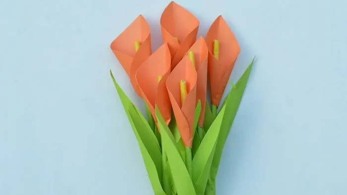 How To Make Simple Calla Lily Paper Flower || Origami Calla Lily || Paper Flowers