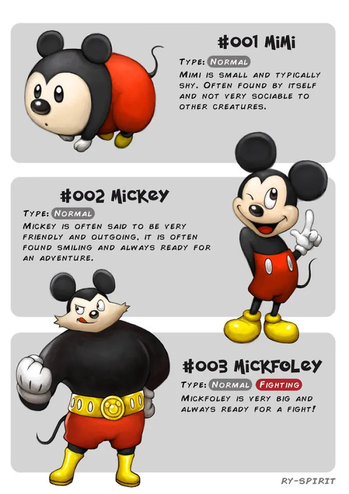 I Turned 19 Famous Disney Characters Into Evolving Pokemon
