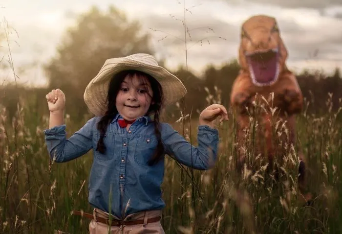 Boy With Autism Dislikes Having His Photo Taken, Dressed As T-Rex To Take Family Photos.