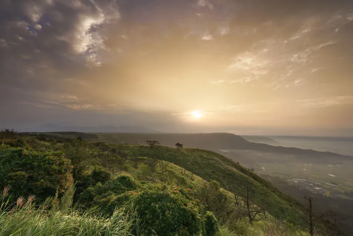 Sunrise In Aso With Great Clouds