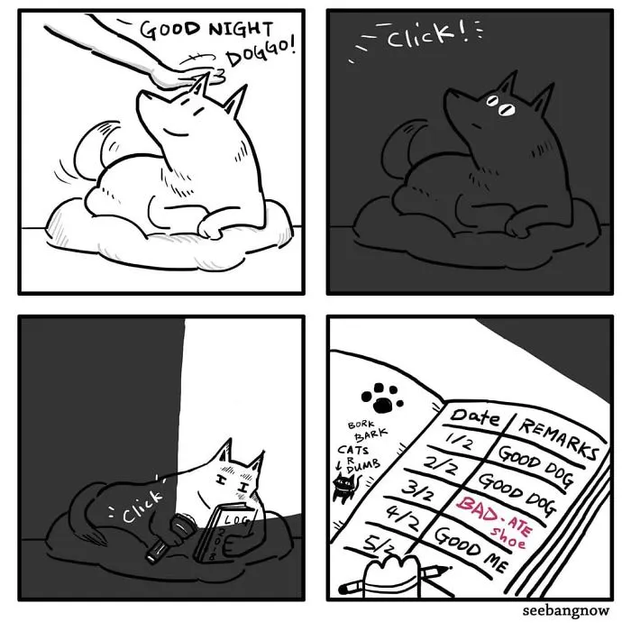 30 Comics About Death, Dogs, Cats And Me