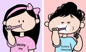 6 Illustrations Showing Reel V/S Real Girl