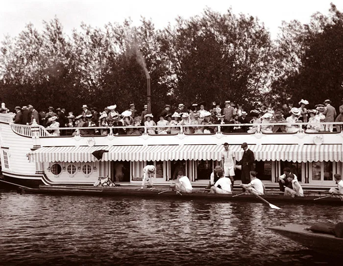 Eights Crew At Keble College Barge