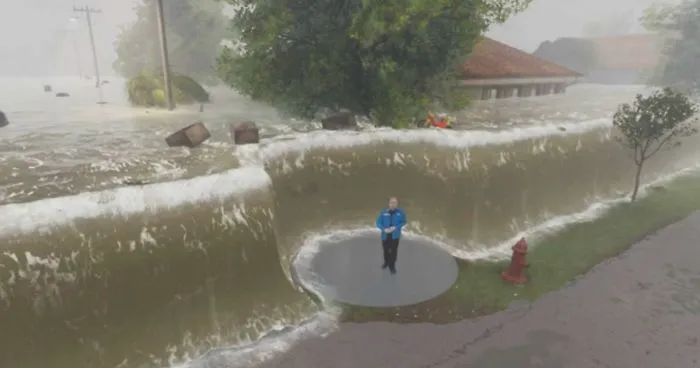The Weather Channel Creates A Frightening Demonstration Of Hurricane Florence Using Augmented Reality