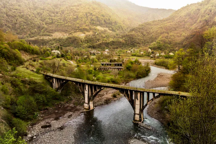 A Disused Rail Bridge In The Mountains