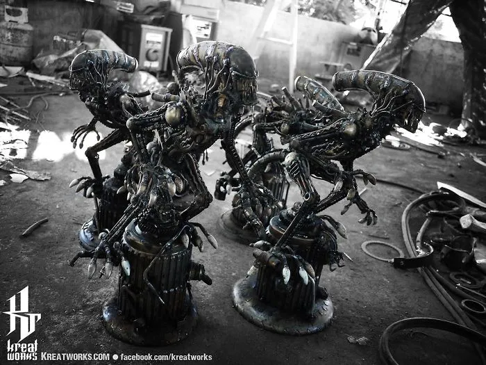 Artists Upcycle Metal Scrap Into Sculptures Of Famous Movie Characters