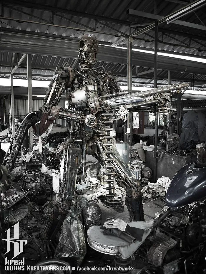 Artists Upcycle Metal Scrap Into Sculptures Of Famous Movie Characters