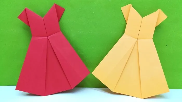 Origami Paper Dress Making Easy Tutorial