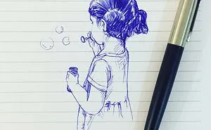38 Years Dad That Sketch His Daughters Every Day With Parker
