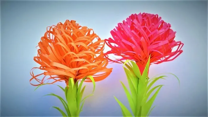 Paper Flowers | How To Make Fluffy Paper Flowers | Paper Craft Flowers | Paper Flowers Craft