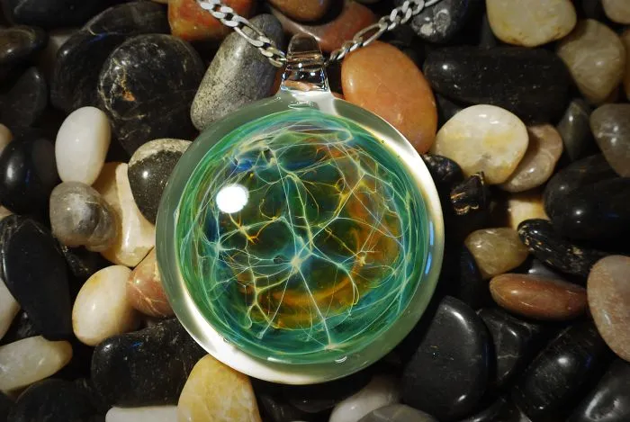 Quantum Sparkle Filament Pendant, Made From Flamework Borosilicate Glass!