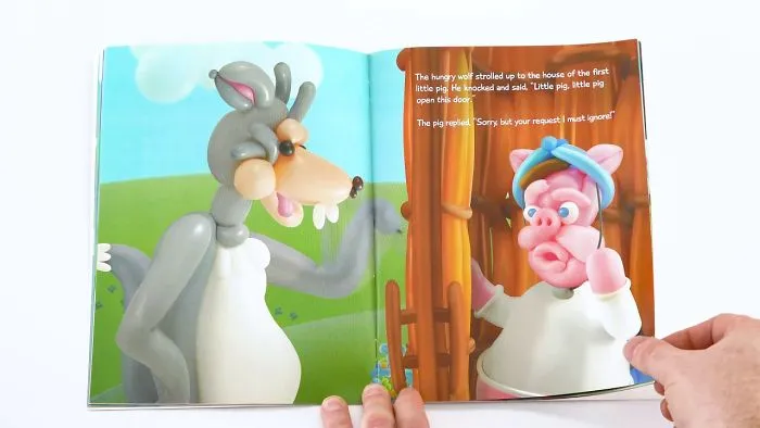 "And He Puffed", A Balloon-Illustrated Version Of The Three Little Pigs