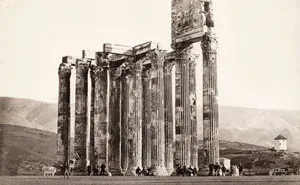 Guy Notices Something Odd On Top Of Zeus' Temple In 1858 Photo, Discovers What They Don't Teach At School