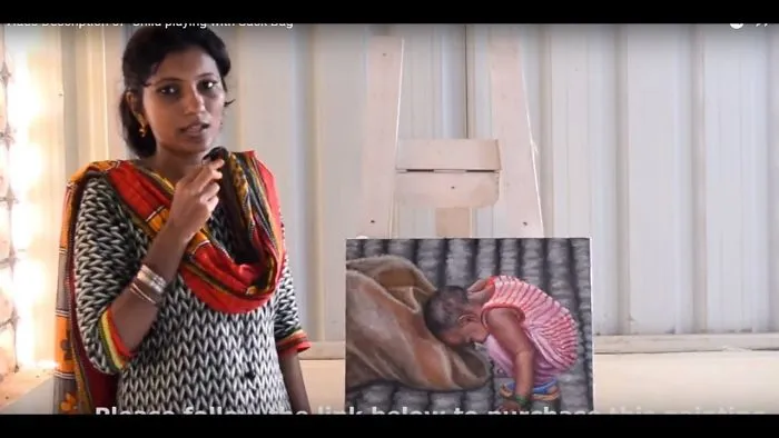 Child Playing With Sackbag, Oil Paintings For Sale