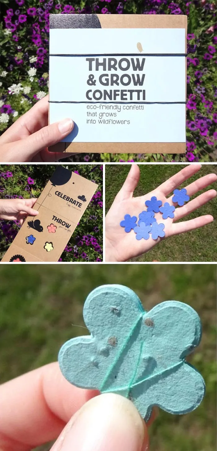Confetti del que crecen plantas tras usarse