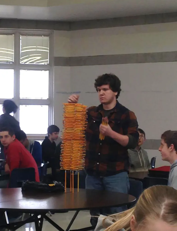 This Kid At My School Likes To Stack Pencils