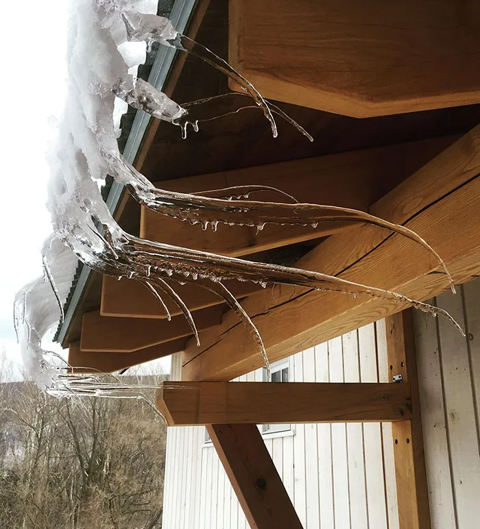 Windy Day In The Northeast Caused These Icicles To Form Sideways